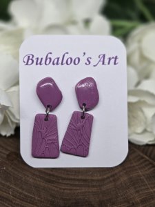 Dainty Dangling Polymer Clay Stud, Dangle Earrings by Bubaloo's Art