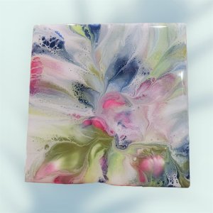 Hand painted tile coasters set of 4