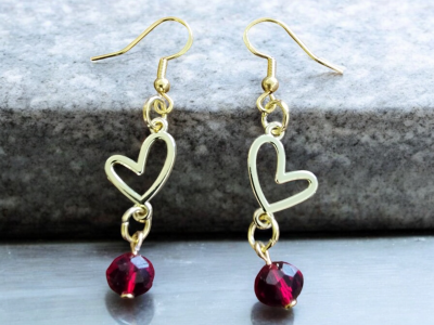 Heart dangle earrings