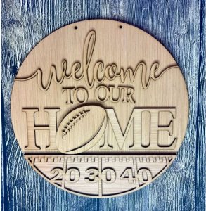 Welcome to Our Home Football Fall Door Hanger Blank