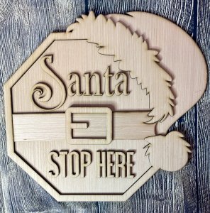 Santa Stop Here Christmas Door Hanger Blank
