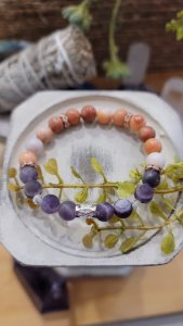 Pink Aventurine and Amethyst Bracelet