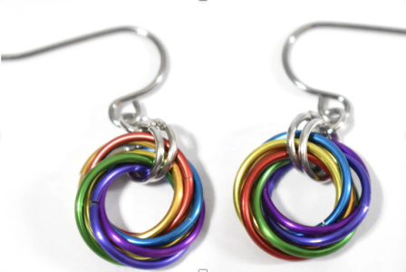 Rainbow Jump Ring Earrings