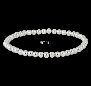 Sterling Silver Beaded Bracelet (4mm)