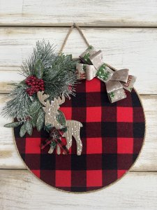 Buffalo Plaid Christmas Door/wall hanger