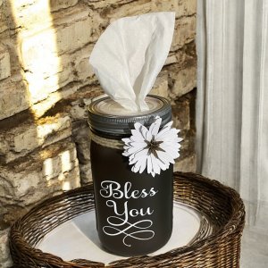Brown Mason Jar Tissue Holder