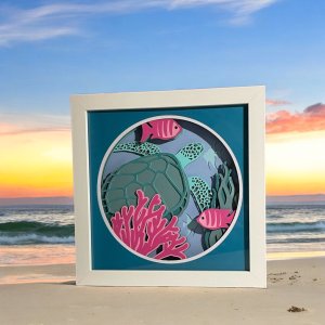 3D Layered Turtle Shadow Box