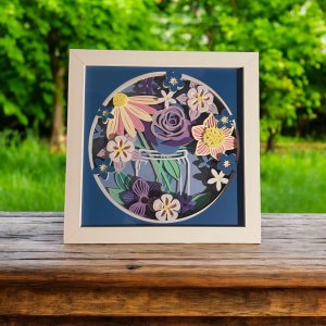 3D Layered Flower Shadow Box