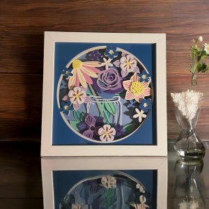 3D Layered Flower Shadow Box