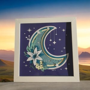 3D Layered Moon Shadow Box