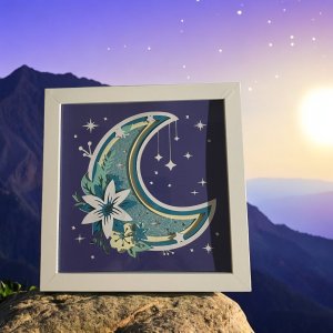 3D Layered Moon Shadow Box