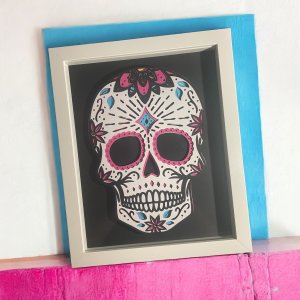 3D Layered Sugar Skull Shadow Box