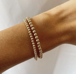 Double Beaded Gold Filled Bracelet (3 + 4mm)