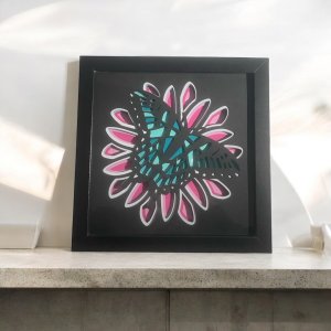 3D Layered Butterfly & Flower Shadow Box