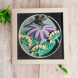 3D Layered Bumble Bee Shadow Box