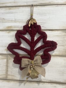 Chunky Yarn Leaf Door/wall hanger