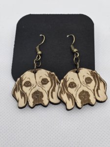 Beagle Dog Wood Earrings ~ Bubaloo's Art