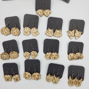 Highland Terrier Dog Wood Earrings ~ Bubaloo's Art