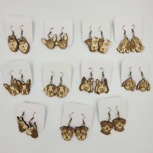 Great Dane Dog Wood Earrings ~ Bubaloo's Art