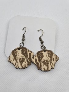 Great Dane Dog Wood Earrings ~ Bubaloo's Art