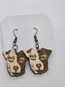 Jack Russell Dog Wood Earrings ~ Bubaloo's Art