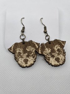 Yorkie Yorkshire Terrier Dog Wood Earrings ~ Bubaloo's Art