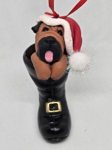 Personalized Labrador Retriever Dog in Santa's Boot Ornament ~ Bubaloo's Art