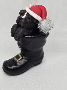 Personalized Labrador Retriever Dog in Santa's Boot Ornament ~ Bubaloo's Art