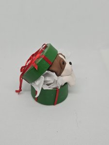 Beagle Dog in Gift Box Ornament ~ Bubaloo's Art