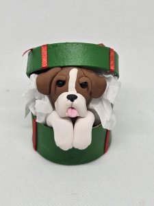CUSTOM Dog in Gift Box Ornament ~ Bubaloo's Art