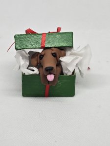 Handmade Dog Figurine - Polymer Clay Sculpture - Dachshund Dog Sculpture - Dachshund Dog Gift Box - Cute Dog Figurine - Pet Figurine Gift