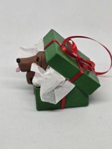 Handmade Dog Figurine - Polymer Clay Sculpture - Dachshund Dog Sculpture - Dachshund Dog Gift Box - Cute Dog Figurine - Pet Figurine Gift