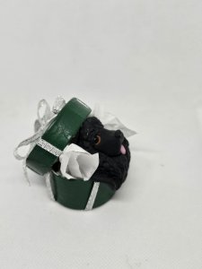 Poodle Dog in Gift Box Ornament ~ Bubaloo's Art