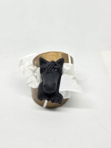 Black Horse in a Gift Box Ornament ~ Bubaloo's Art