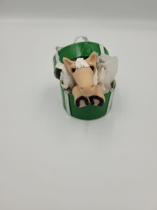 Palamino Horse in a Gift Box Ornament ~ Bubaloo's Art