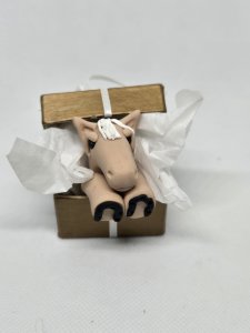 Palamino Horse in a Gift Box Ornament ~ Bubaloo's Art
