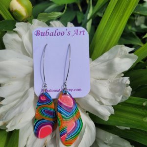 Rainbow Polymer Clay Earrings A8