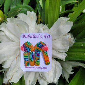 Chime Rainbow Polymer Clay Earrings A10