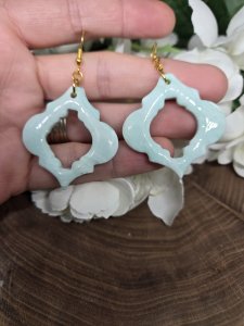 Ocean Like Hoops Polymer Clay Earrings A16