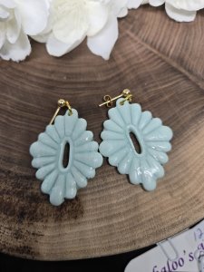 Ocean Like Hoops Polymer Clay Earrings A17