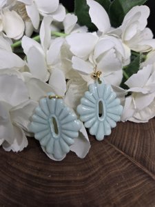 Ocean Like Hoops Polymer Clay Earrings A17