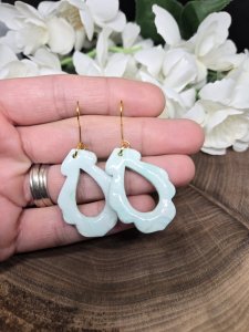 Ocean Like Hoops Polymer Clay Earrings A19