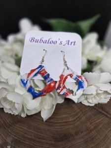 Patriotic Hoops Polymer Clay Earrings ~ Bubaloo's Art A25
