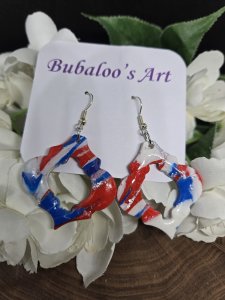 Patriotic Hoops Polymer Clay Earrings ~ Bubaloo's Art A25