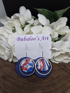 Patriotic Circles Polymer Clay Earrings ~ Bubaloo's Art A26