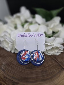 Patriotic Circles Polymer Clay Earrings ~ Bubaloo's Art A26