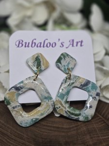 Ocean View Polymer Clay Earrings ~ Bubaloo's Art A31