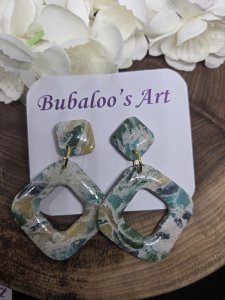 Ocean View Polymer Clay Earrings ~ Bubaloo's Art A31