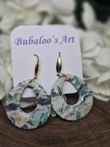 Ocean View Polymer Clay Earrings ~ Bubaloo's Art A33