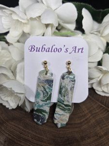 Ocean View Polymer Clay Earrings ~ Bubaloo's Art A34